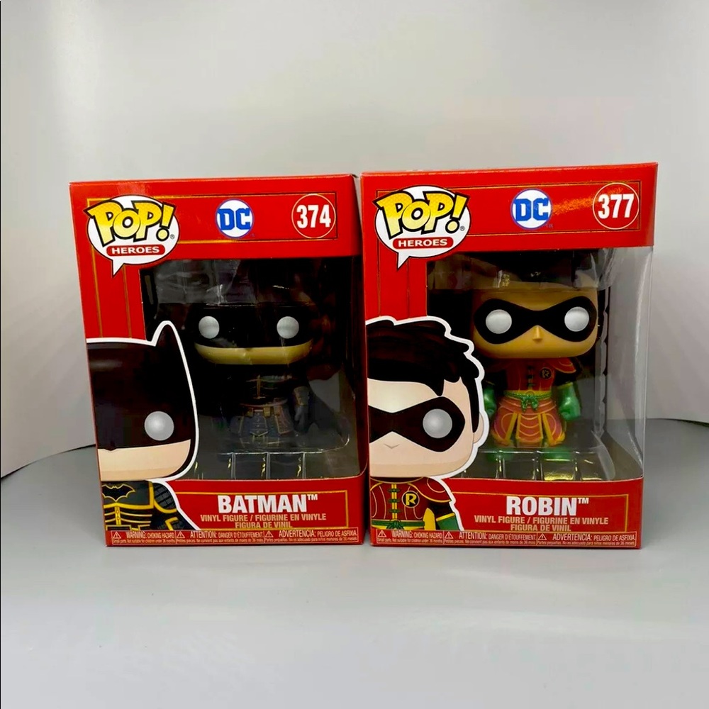 Batman and Robin Funko Pops.